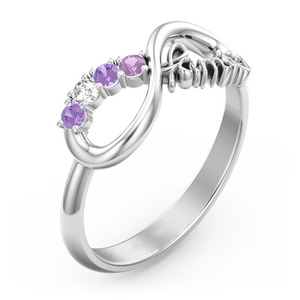 Anello con Cuore Infinito e Zirconi per Donne, Elegante Gioiello da Dito alla Moda - Product Image 3
