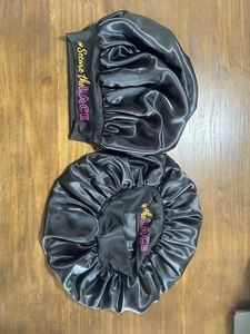 Bonnet en satin grande taille personnalisé avec bande élastique, bonnet de nuit en soie pour femmes, idéal pour les tresses - Vente en gros usine - Product Image 2