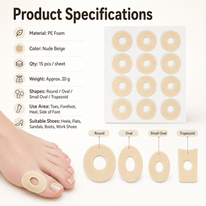 Almohadillas <span class=keywords><strong>de</strong></span> espuma autoadhesivas para callos, protectores metatarsianos, protectores <span class=keywords><strong>de</strong></span> talón, pegatinas para zapatos, plantillas, parches para <span class=keywords><strong>dedos</strong></span> <span class=keywords><strong>del</strong></span> <span class=keywords><strong>pie</strong></span> - Product Image 2