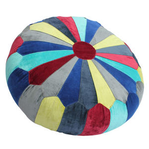 Nouveau design Pouf indien tendance Pouf rond de luxe Velvet Patchwork Colorful Pouf Pouf Ottoman - Product Image 1