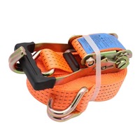 Sangle de fixation robuste en polyester de 2 pouces avec crochets doubles en J, capacité de rupture de 1200 kg, couleur et logo personnalisables