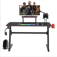 Escritorio Ergonómico Profesional para Juegos con Marco en Forma de Z, Iluminación LED RGB y Altura Ajustable para Configuración de PC