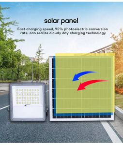 Sortie d'usine de haute qualité 100W 200W 300W 400W aluminium intégral moulage sous pression jardin extérieur étanche Ip65 projecteur solaire - Product Image 2