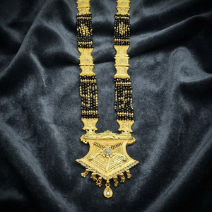 Wholesale 24K Micron Gold Fashion AD Mangalsutra, AD Stone Long Mangalsutra With Big Pendant, Traditional Wedding AD Mangalsutra - Product Image 2