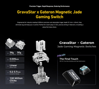 Teclado GravaStar Mercury V75 Pro con interruptores magnéticos, activación rápida, efecto Hall, triple modo, RGB, Hot Swap, Gasket, para juegos FPS