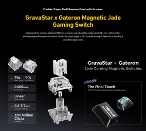 <span class=keywords><strong>Teclado</strong></span> GravaStar Mercury V75 <span class=keywords><strong>Pro</strong></span> con interruptores magnéticos, activación rápida, efecto Hall, triple modo, RGB, Hot Swap, Gasket, para juegos FPS - Product Image 3
