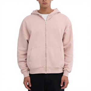 Sudadera con capucha de invierno extragrande con cremallera completa para hombre, OEM, mezcla de algodón/poliéster, gruesa, ajuste casual, sin cordón, lisa, superventas - Product Image 2