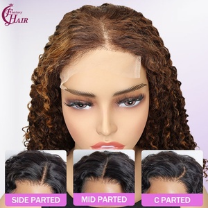 FH venta al por mayor de densidad completa Pissy Cabelos pelucas de cabello humano 5X5 Glulesss encaje Frontal crudo pelo vietnamita Pissy pelucas rizadas - Product Image 4