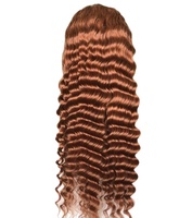 Cheveux vierges indiens NewWave brun chocolat, densité 200 %, sans colle, profonds, pour perruques avec couleurs mélangées et longueur moyenne