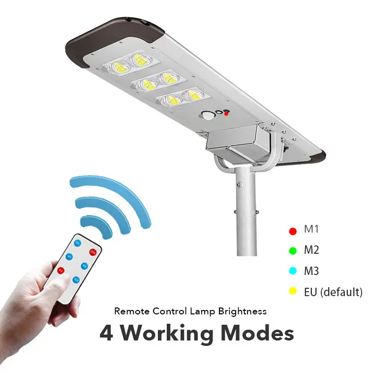 30W 60W 90W 100W 120W 150W 300W Outdoor Ip65 Waterdichte Led Road All-In-One Zonne-Straatlantaarn Met Externe Straatlantaarn Op Zonne-Energie