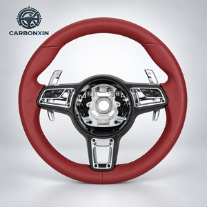 Volante Deportivo Personalizado Color Beige Arena, Manual para Porsche 911 992 Gt3 Cayenne Panamera 971 972 Macan 718 Cayman 981 Sin Airbag - Product Image 3