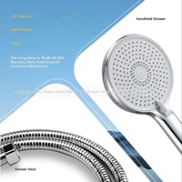 Ensemble de douche pressurisé en acier inoxydable de style américain avec grande pomme de douche carrée de type pluie à fixation au plafond