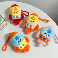 Pendentif en peluche fusée miniature créatif aux couleurs contrastées, mignon pendentif de sac spatial, porte-clés en peluche exquis, cadeau pour enfants