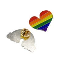 Épinglettes arc-en-ciel personnalisées émail doux coeur aimant pull tricoté bricolage épingles Badge avec carte de support épinglettes