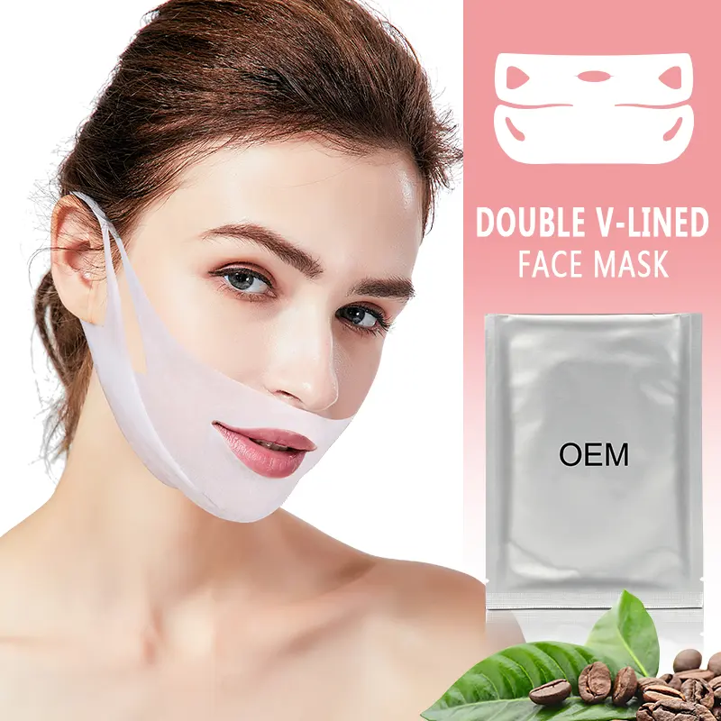 Private Label V Line Shape Face Mask Double Chin Reducer Chin Up Patch Lifting Face Mask
