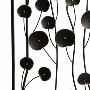 Decorazione da parete moderna in metallo a forma di fiore, pannello decorativo in ferro nero per soggiorno, camera da letto, bagno, ufficio, accessorio da appendere. - Product Image 4