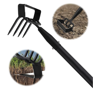 Outil de jardinage 2-en-1 avec manche long réglable <span class=keywords><strong>Action</strong></span> Scuffle Loop Hoe avec râteau Sol Tiller Cultivator Stirrup Hoe Garden Hoe - Product Image 6