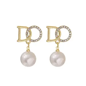 S925 silver needle Korean wholesale earrings simple temperament personality new earrings women pearl earrings