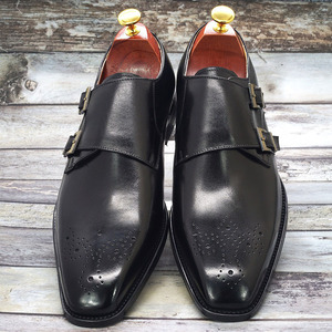 New <b>Block</b> Carves American Men's Business Pointed Nickel Plated Leather Professional Dress Shoes Men's Retro Leather Shoes Men's - Product Image 3