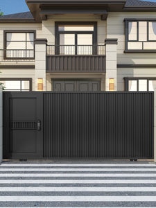 Fabricación <span class=keywords><strong>de</strong></span> puertas <span class=keywords><strong>de</strong></span> aluminio para apartamentos, puertas eléctricas para entrada, diseño inteligente <span class=keywords><strong>de</strong></span> grano <span class=keywords><strong>de</strong></span> <span class=keywords><strong>madera</strong></span>, puertas corredizas para jardín - Product Image 4