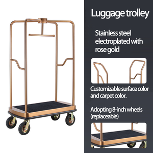 Carrello Portabagagli Moderno per Hotel Personalizzabile a 4 Ruote Multifunzionale per Lobby e Concierge - Product Image 2