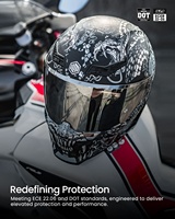 Helm Full Face ILM Terlaris untuk Motor Trail, Bahan ABS, Bersertifikasi ECE, Dual Visor, Quick Release, Warna Mythology Silver MF509