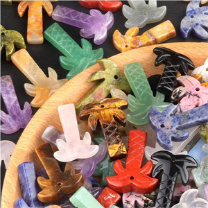 Artisanat naturel <span class=keywords><strong>cocotier</strong></span> sculpture Quartz pierre pendentif collier énergie guérison mode bijoux décor à la maison accessoire enfants - Product Image 2