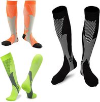 Chaussettes de football en cours d'exécution Football Navy Soccer Chaussettes de compression de sport avec logo personnalisé 20-30mmhg