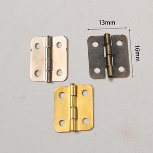 Furniture Hinge 16x13mm Iron Surface Mount Durable Traditional Style Yellow Antique Bronze Silver Plated - Product Image 1