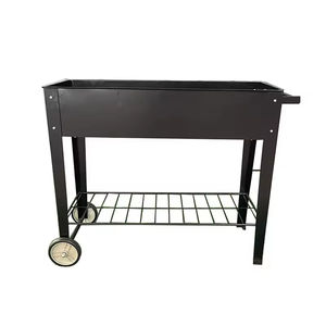 Jardinière surélevée avec pieds Lit de <span class=keywords><strong>jardin</strong></span> surélevé extérieur sur roues pour légumes Fleur Herb Patio - Product Image 4