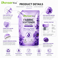 Sachet de détergent en gros avec logo personnalisé, pochette à bec verseur pour savon liquide, sac de recharge pour lessive, emballage de détergent avec bec verseur