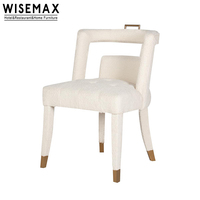 WISEMAX FURNITURE Chaise en tissu laine d'agneau de style nordique, mobilier de salon, canapés, chaise d'appoint, chaises de salle à manger à dossier haut