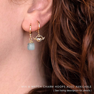 Pendientes de aro de cristal Natural, joyería de astrología, cáncer, Libra, Virgo - Product Image 6