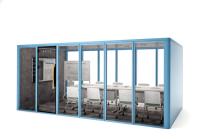 Cabine de réunion insonorisée sur mesure pour plus de 10 personnes, modulaire, mobile, silencieuse, écologique E0, double circulation d'air frais