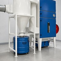 Système de collecte de poussière CNC pour le travail du bois, Cyclone Pulse Dust Collector 15kW, nettoyage automatique par jet pulsé, haute performance