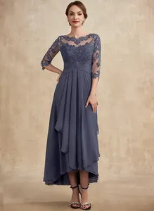 Vestido De Noche Elegante De Lujo Para Mujer, Novia O Madre Con Cuello Redondo Para Invitada De Boda, Chifón Formal Para Fiesta En La Playa O Baile De Graduación, Vestido De Noiva - Product Image 4