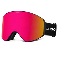 Lunettes de sport pour snowboard pour femmes et hommes, logo personnalisé OEM, monture sans cadre rétro, anti-buée, lunettes de ski magnétiques