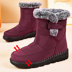 Bottes d'hiver pour femmes grandes tailles avec isolation supplémentaire et rembourrage épais en polyuréthane, bottes longues à tige haute et semelle épaisse en coton - Product Image 5