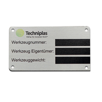Etiqueta de aluminio anodizado Grabado láser personalizado Código de barras de metal Activo Acero inoxidable Número de etiqueta de nombre en relieve para negocios