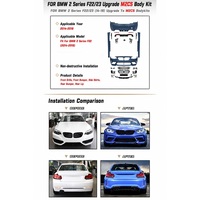 Kit de carrosserie avant et arrière de style sport M2CS pour BMW Série 2 F22 F23 2014-2019, kit de conversion avec capot