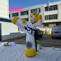 Mascotte gonflable tigre de Taekwondo pour promotion commerciale de salle de boxe, ballon publicitaire gonflable tigre arts martiaux