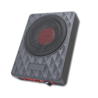 Özel Logo 10 İnç Koltuk Altı Aktif Subwoofer Araba Ses Sistemi İnce Bas Kutusu 12V Yüksek Güçlü Tepe Değeri Evrensel Araba Hoparlörü