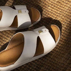 SHIKOL, sandalias árabes personalizadas para hombre, hechas a mano, cuero genuino de becerro, comodidad, zapatos de verano antideslizantes, sandalias árabes de vacaciones de <span class=keywords><strong>playa</strong></span> diarias - Product Image 1