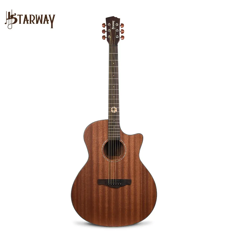 Chitarra acustica in mogano Sapele di alta qualità da 40 pollici in bronzo fosforoso