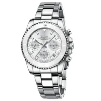Montre pour femme Biden 0163L, montre à quartz à trois aiguilles avec calendrier, en acier inoxydable, miroir haute clarté, pour femmes