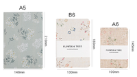 Carnet à fleurs Wenshun A5 A6 avec reliure rigide en tissu cousu, 100 feuilles, cadeau pour l'école