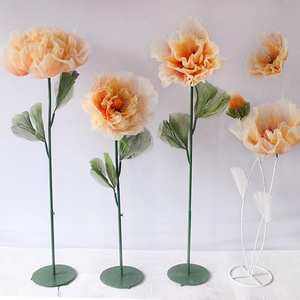 Flor de Peonía Eléctrica de Gran Tamaño, 90 cm de Diámetro, Apertura/Cierre Automático Mecánico, Organza, Estilo Europeo, para Bodas y Eventos Florales - Product Image 1