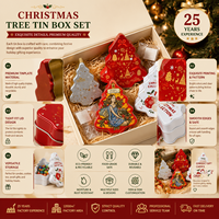 Coffret Cadeau de Noël Recyclable en Métal en Forme de Sapin pour Bonbons, Gâteaux, Chocolats – Vente en Gros