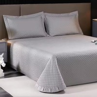 Ensemble de couvre-lit en coton uni de luxe, taille king, 3 pièces, résistant à l'eau, 300tc, couvre-lit matelassé, couverture de lit