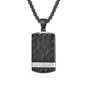 Collar con Colgante de Placa de Identificación para Perro, de Acero Inoxidable y Fibra de Carbono, para Hombre |   Joyería de Moda Duradera, Diseño con Incrustaciones de Fibra de Carbono Negra - Product Image 4
